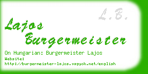 lajos burgermeister business card